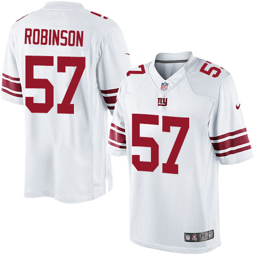 Men's Limited Keenan Robinson Nike Jersey White Road - #57 NFL New York Giants